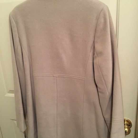 LARRY LEVINE NWT AUTHENTIC STONE COLOR WOOL-BLEND FULLY LINED CLASSIC COAT - Picture 5 of 8